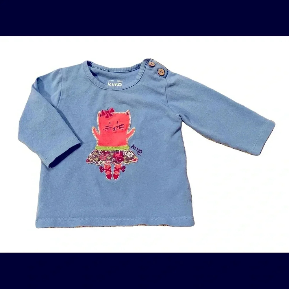 Kite appliqué long sleeve shirt 3-6 month